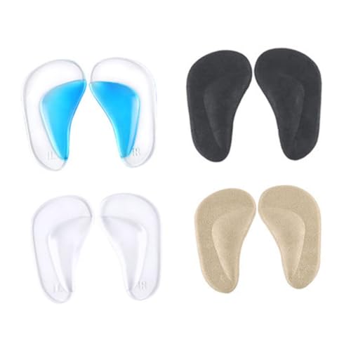Ipetboom 4 Pairs Arch Support Insoles for Women Men Gel Foot Pads for Inserts for Shoe Insoles