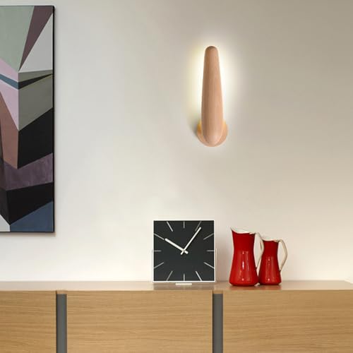 Aplique minimalista nórdico LED iluminación madera interiores pasillos 2