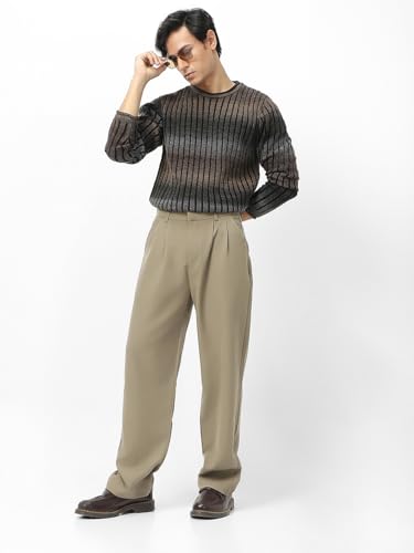 Image of Urbano Fashion Men's Loose Baggy Fit Solid Korean Pants Stretchable