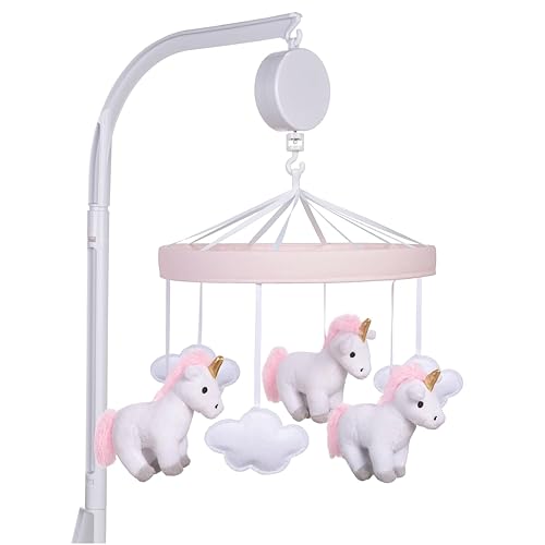 Image of Sammy & Lou Unicorn Baby Crib Mobile with Music, Crib Mobile Arm Fits Standard Crib Rail