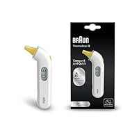 Braun ThermoScan 3 Termometro auricolare, Misurazione rapida di 1 secondo, Indicatore di febbre audio, Display digitale, Adatto a neonati e bambini, Marchio #1 tra i dottori 1, IRT3030