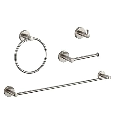 AMAZON - BGL Bathroom Hardware Set Brushed Nickel 4-Pieces Bathroom Towel Rack 24 Inches Adjustable Bathroom Accessories Set