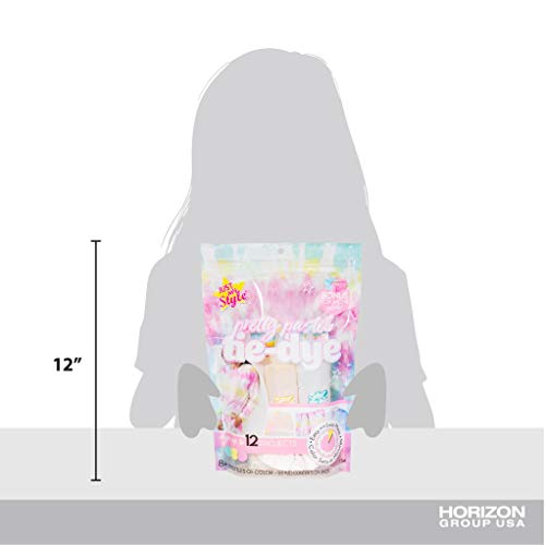 Just My Style Pretty Pastel Tie-Dye Bag by Horizon Group USA, DIY Tie Dye Kit Includes 3 Tie Dye Bottles, Microwaveable Bag, Protective Gloves, Rubber Bands, Fully-Illustrated Instructions