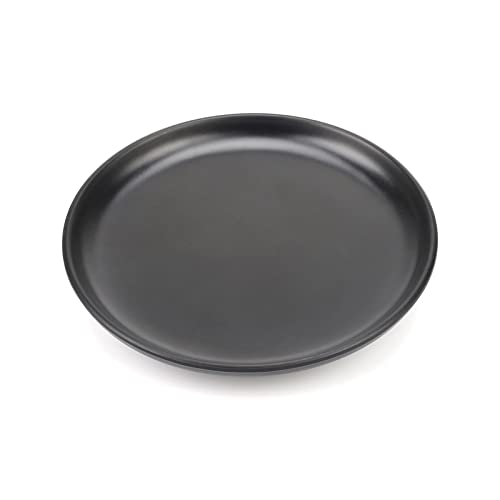 Asunfo Round Jewelry Dish Trinket Decorative Serving Tray Organizer For Vanity Necklace Bracelet Wedding Party Decor Women Girls Frosted Black 5.5" #TOP6