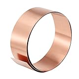 sourcing map Kupferblech Rolle Kupferfolie Kupferplatte Kupferband Reines Kupfer Dünnes Kupfermatte Metallfolien Metallfolienplatte für DIY Handwerk 1000 mm x 50 mm x 0,2 mm