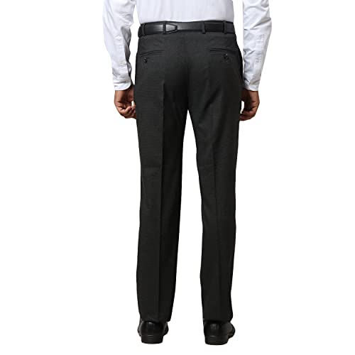 Image of Park Avenue Men's Poly Viscose Blend Checks Small Pattern Smart Fit Flat Front Formal Trouser