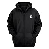 Moletom Agasalho Unissex Aberto Capuz e Ziper (G, Preto/Branco)