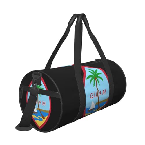 Guam Island Flag Travel Duffel Bag Shoes Compartment Foldable Lightweight Yoga Gym Sports Bag3