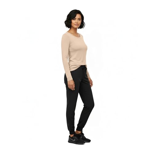 Image of Natural Uniforms Women's Long Sleeve Underscrub T-Shirt - Cotton Blend Scrub Base Layer for Nurses & Medical Professionals