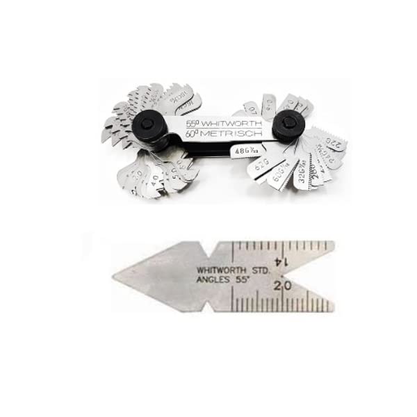 Screw Pitch Gauge/Thread 4 to 62 TPI, 0.25 to 6.0 mm & Fishtail Center Gauge 55° degree Inch/Metric (B09ZQQLY9X) Amazon Price History, Amazon Price Tracker
