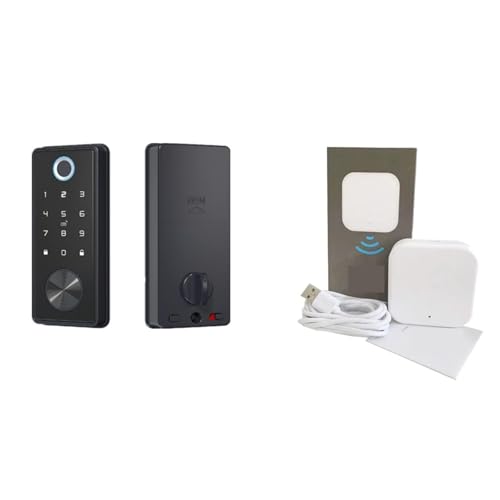 Cerradura de puerta de entrada sin llave Black TT Lock Bluetooth Deadbolt TTlock APP Cerradura de puerta Tarjeta inteligente Electrónica for mortaja de seguridad Hogar inteligente para dormitorio ofic