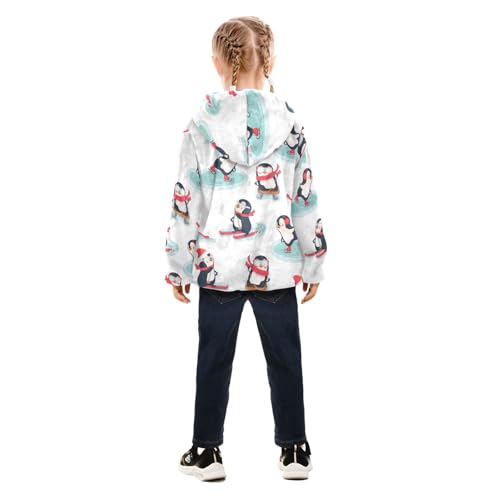 OTVEE Winter Animals Cute Penguins Kids Hoodie Jacket Fall Spring Full Zip Warm Outwear Coat4