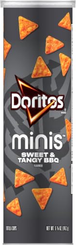 Image of Doritos Minis, Sweet & Tangy BBQ, 5.125 oz Canister (Pack of 12)