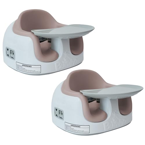 Image of Bumbo 2 Pack 3-in-1 Multi-Seat for 6 to 36 Months, Travel Baby Feeding & Play Floor Seat, All-in-One Portable Booster, Breige /Sonoran Rose