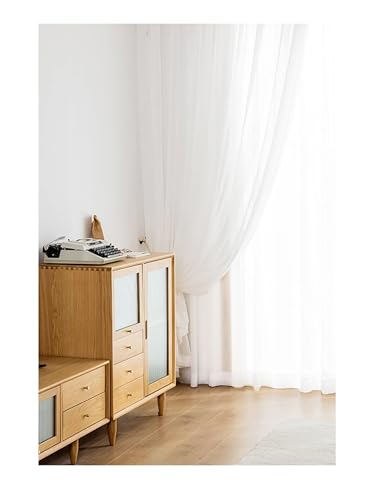 Rideaux transparents préservant l'intimité en polyester léger blanc - 6