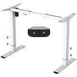 FLEXISPOT EG1 Escritorio de Eléctrico Ajustable en Altura Standing Desk Mesa Ordenador Gaming Elevable Frame para Oficina en Casa Marco de Acero Sólido de 2 Etaps con Motor(Blanco)