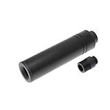 SLONG AIRSOFT 14mm逆ネジ スリムショートサプレッサー プレーン w/ 11mm変換アダプター BK(ブラック)