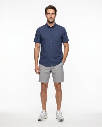 Image of Visive Mens Shirts Multi Packs Short Sleeve Button Down Dress Shirts Solid Color Big and Tall