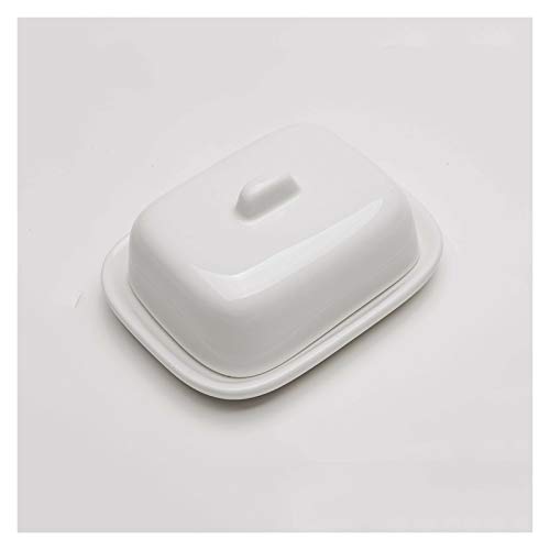 LUOYQSPO Butterdose Weiße Butterteller mit Deckel Square Butter Rack für...