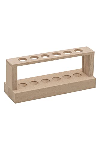 image for EISCO Wooden Test Tube Rack - Holds 6 x 15mm Diameter Tubes - 6