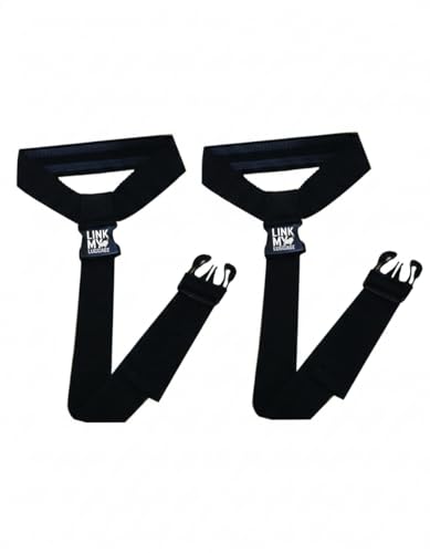 Link My Luggage Travel Straps – Adjustable Luggage Straps for Suitcases, Heavy-Duty Buckle Belt to Secure & Connect Bags, Travel Accessories for Carry-Ons & Checked Luggage (2 Pack)
