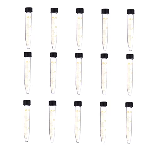 Tube à centrifuger en verre Healvian 15 pièces avec couvercle pour laboratoire