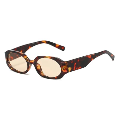 Lunettes de soleil pour femme uv400 rétro couleur gelée léopard champagne