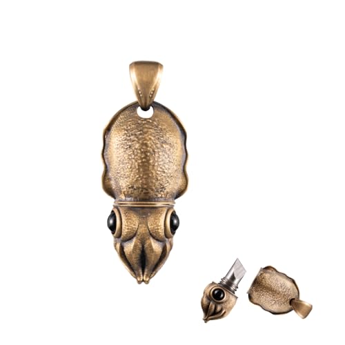 COPPERTIST.WU Cuttlefish Box Opener Pendant Necklace Cute Box Cutter Dangle Charm Squid Jewelry Gift for Men Women (Chain not included)