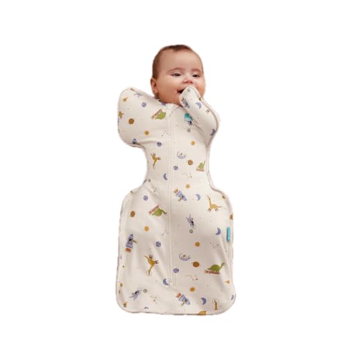 Image of Love to Dream Swaddle UP, Baby Sleep Sack, Self-Soothing Swaddles for Newborns, Improves Sleep, Secure Fit Helps Calm Startle Reflex, New Born Essentials for Baby, 1.0 TOG, 5-8.5 lbs, Space Dinos