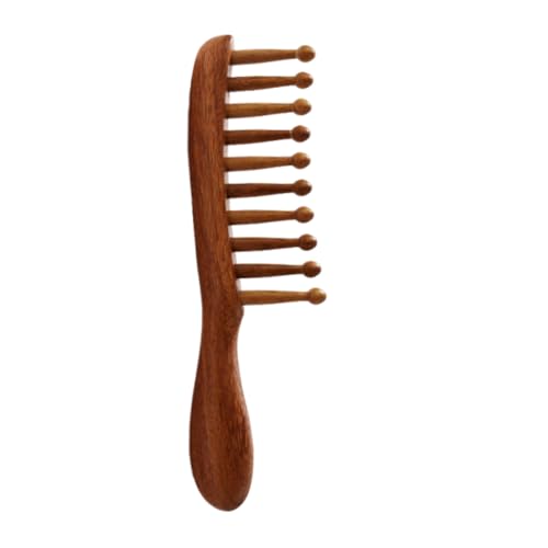 DOKRIN Peines,Masajeadores del cuero cabelludo en Masaje y relajación,Peine de masaje de cabeza dentada con mango largo de sándalo de 20 cm, para relajación y alivio del estrés