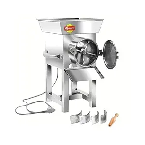 Ajanta Stainless Steel Silver Commercial 3hp Gravy Machine - Dal Grinder - Ginger,Garlic Paste Maker - Catering - Hotel Industry Machine For Wet Grinding with 5 Different jalis
