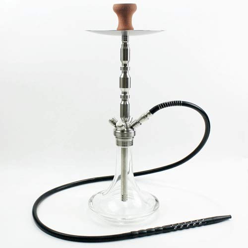 JYXZM 66 cm hoch Groß Shisha Rostfreier Stahl Wasserpfeife mit Edelstahl Kaminaufsatz Tonkopf Silikonschlauch…