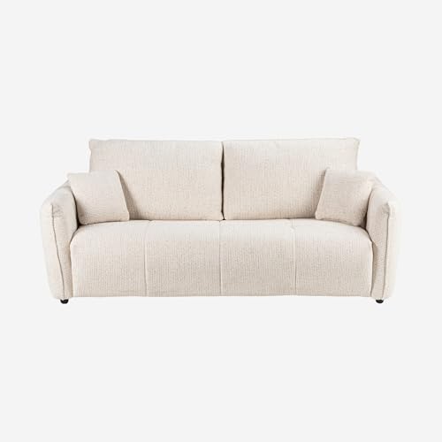 Habitat - Canapé Convertible 2 Places - Couchage 140 cm - Matelas 13 cm - Tissu texturé Oria - Beige Boston