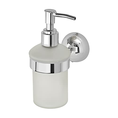 Image of USF Bath Accessories 304 Stainless Steel and Glass Liquid Soap Dispenser for Bathroom and Wash Basin (Medium,Chrome)