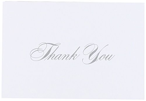 Great Papers! Silver Metallic Thank You Notes with White Envelopes, 4.875