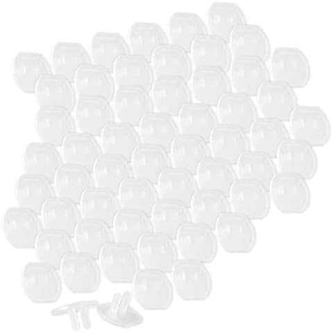 Power Gear 54615 Plastic Baby Child Proof Electrical Easy Install Outlet Plug Covers UL Listed Shock Prevention, 60 Pack, Clear Cover