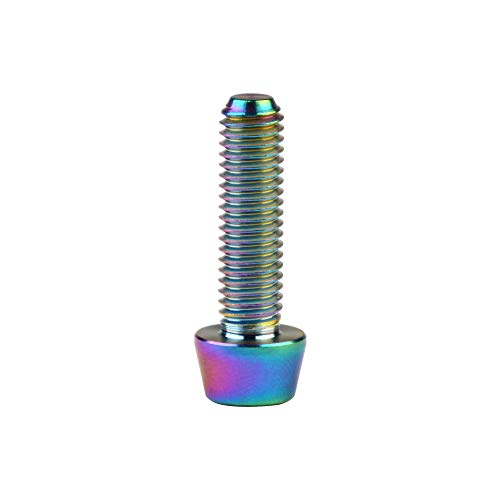 Image of Titanium Ti Bolt M5x9 16 18 20 25 30 35 40 45 50 55 60mm Tapered Head Screws Pack of 4 (M5x18mm, Ranibow)