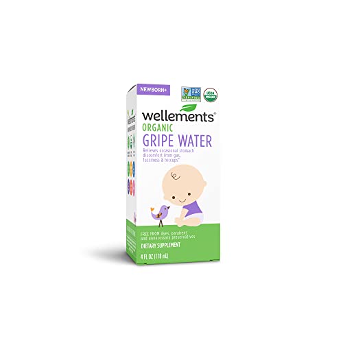 Wellements Organic Gripe Water, 4 Fl Oz, Eases Baby's Stomach Discomfort And Gas, Free From Dyes, Parabens, Preservatives #TOP17
