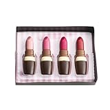 dekora – Decoración de chocolate con leche 4 Pintalabios 2D sin gluten – Figuras comestibles para decorar tartas de Cumpleaños, Día de la Madre, celebraciones