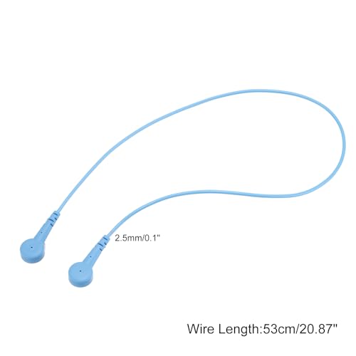 Image of MECCANIXITY ESD Grounding Cable Cord 53cm /21 Inch Long,Anti-Static Ground Wire Cable Double Buckle for Eliminate Conductor Electrostatic,Pack of 1(Blue)