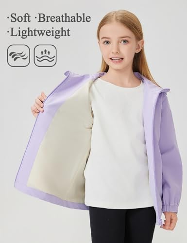 Kids Rain Jacket Lightweight Waterproof Rain Coats Outerwear with Hood for Boys Girls Size 4-15 5