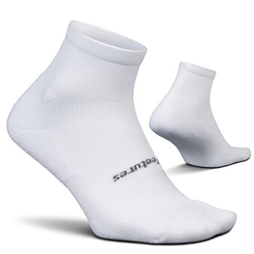 Feetures High Performance Cushion Quarter Sock (Medium, White)