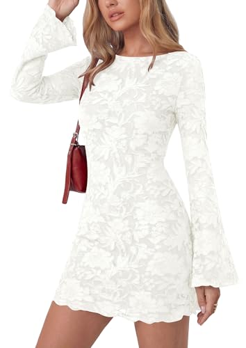 Image of PRETTYGARDEN Women's Fall Floral Long Sleeve Mini Dress