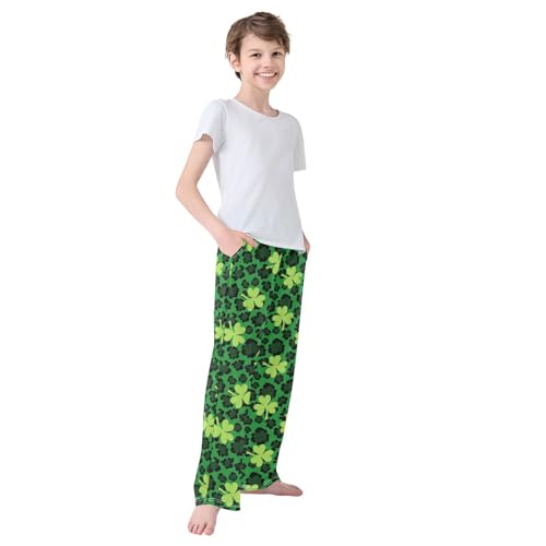 Boys' Pants Leopard Skin Clover St Patricks Day Long Bottoms Jogger Pants Elastic Waist Trousers with Pockets S-XL4