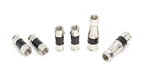 Coaxial Cable Compression Fitting - Connector Multipack for RG59, RG6, and RG11 Coax Cable - with Weather Seal O Ring and Water Tight Grip (25 Pack of Each - 75 Connectors Total)