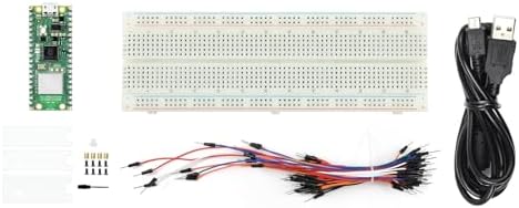 Waveshare Starter Kit, Compatible with Raspberry Pi Pico 2 W Microcontroller Board, Based On Official RP2350 Chip, Dual-Core & Dual-Architecture Design, 4 Items