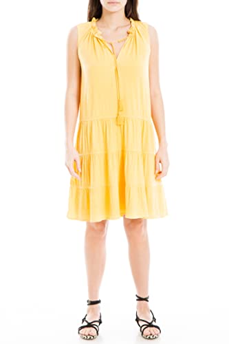 Max Studio Women's Jersey Sleeveless Neck Tie Tiered Short
