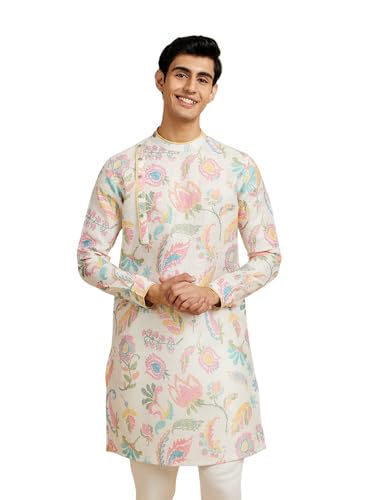 Image of DIWAS BY MANYAVAR Men's Cotton Blend Floral Printed Kurta (1pc)