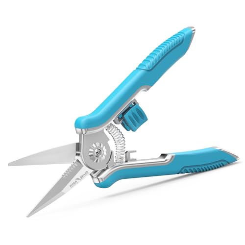 FLORA GUARD Micro-Tip Pruning Snip, 6.5 Inch Secateurs with Soft-Touch Handle, Pruning Shears, Stainless Steel (Blue)