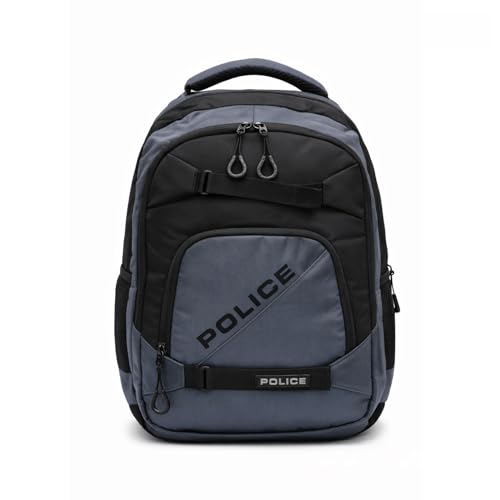 Image of Police 30L Premium Nylon Backpack for Men & Women | Large Dual Compartment Laptop Bag with Padded Sleeve | Ergonomic Shoulder Straps | Travel, Office, College Backpack with Front Utility Pocket